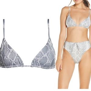 Frankies bikinis jetty triangle bikini top python